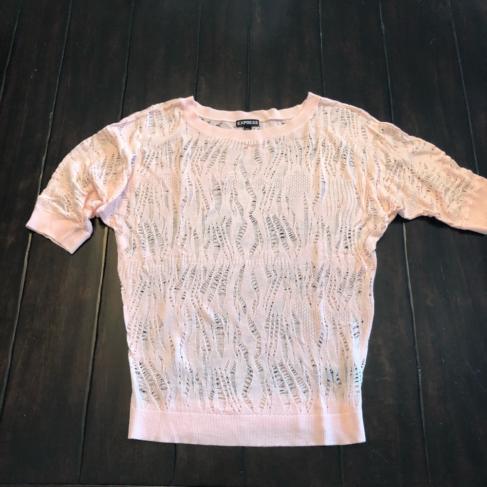 Express Pink Lace Dolman Sweater